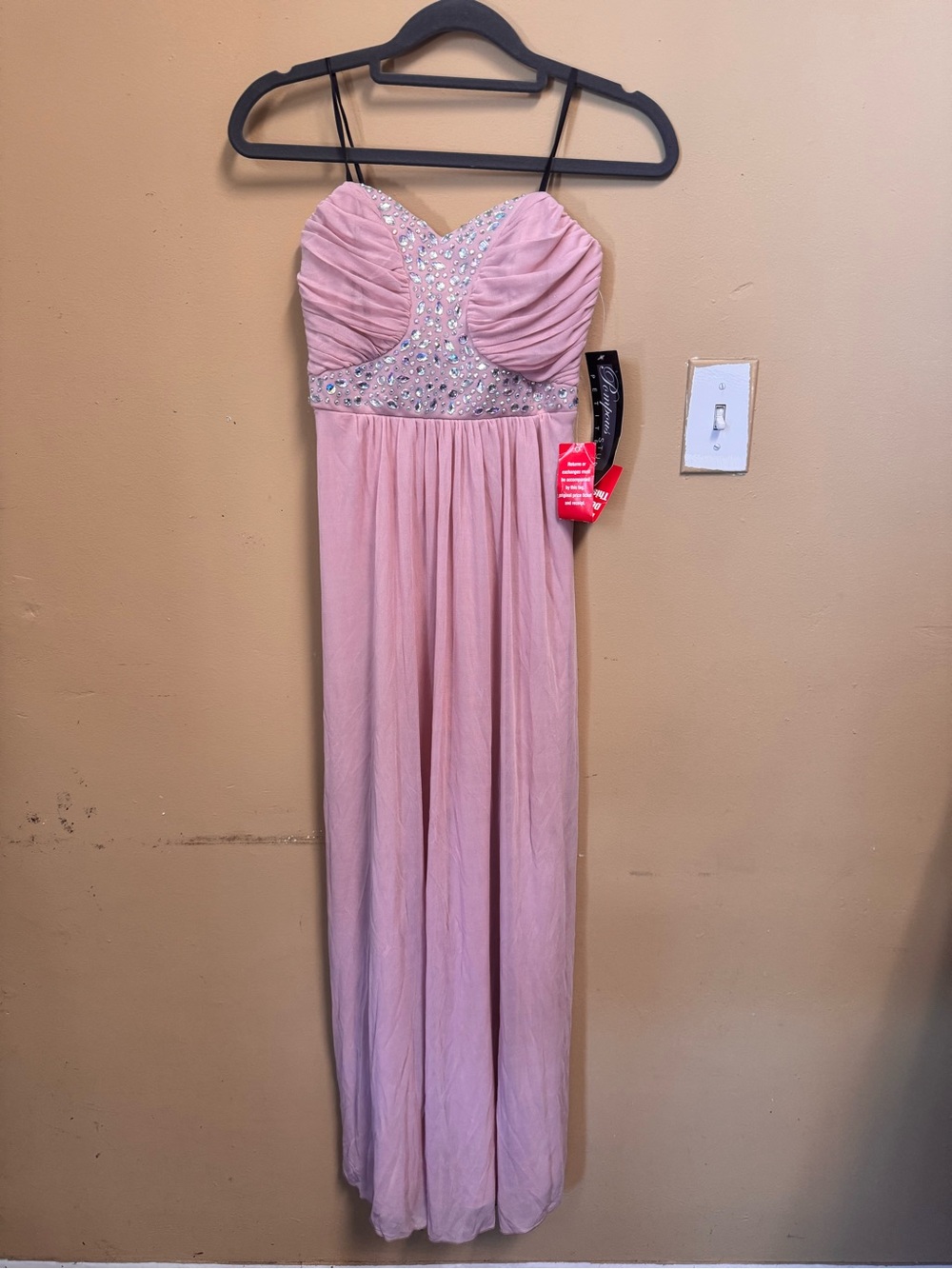 Beaded Blush Pink Chiffon Evening Chemise
